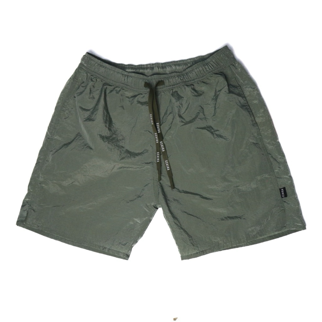 Szaiga - Nylon Metal Ripstop Shorts - Forest Green