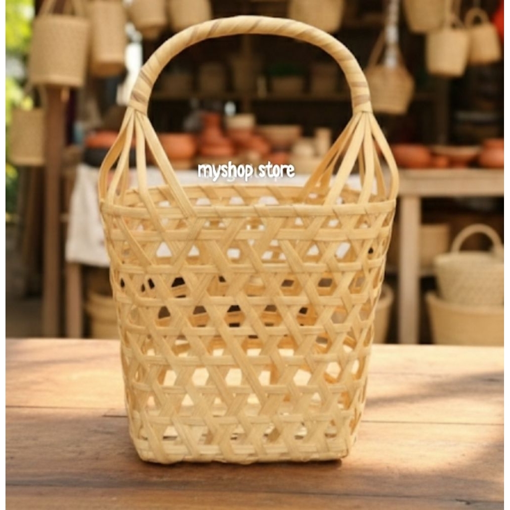 anyaman bambu- tas hampers 15x15x20