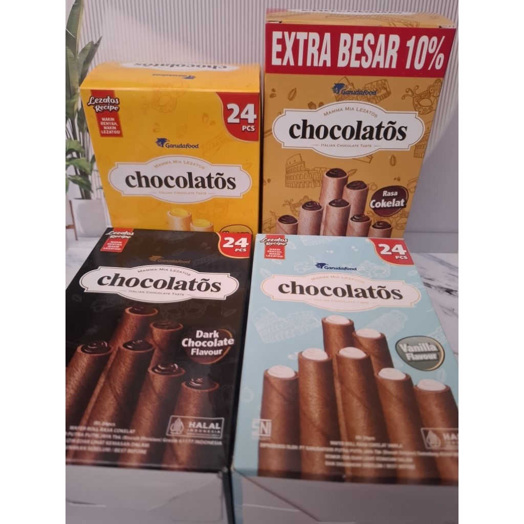 Chocolatos Coklat 1 Rb / Chocolatos wafer Roll 1 pack isi 24 pcs