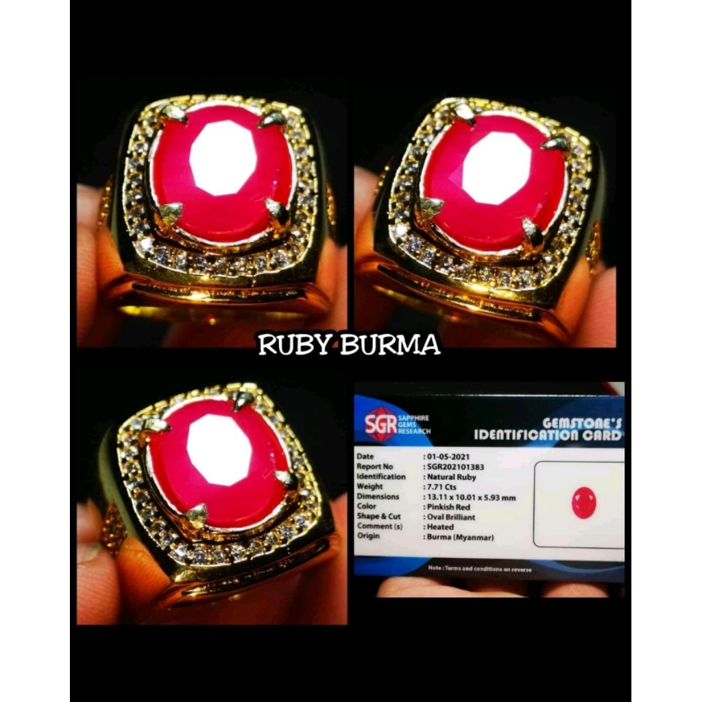natural star ruby burma myanmar delima + memo lab ya