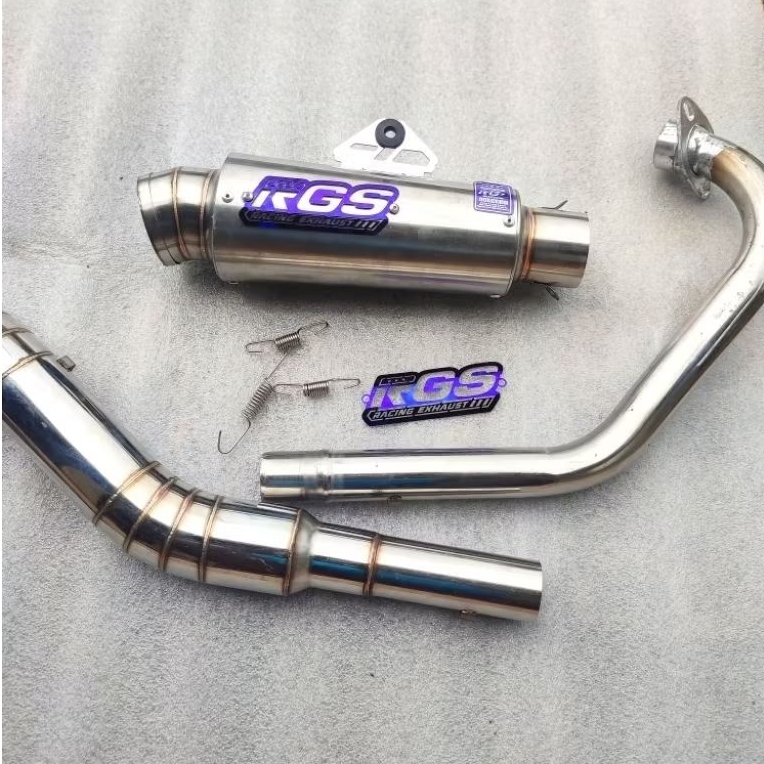 KNALPOT RGS ORIGINAL DOS 20CM SARANGAN SETENGAH DAN FULL PNP MOTOR SATRIA FU VIXION OLD NEW JUPITER 