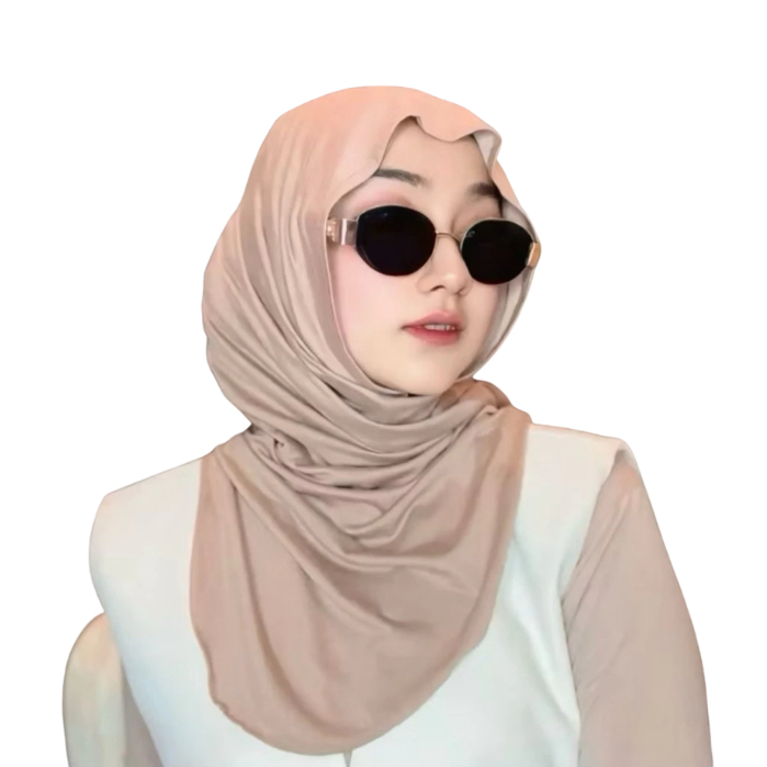 HIJAB INSTAN BERGO HUMA BAHAN JERSEY COOLTECH MELEYOT PASHMINA TOP BISA EMPAT MODEL SIZE M