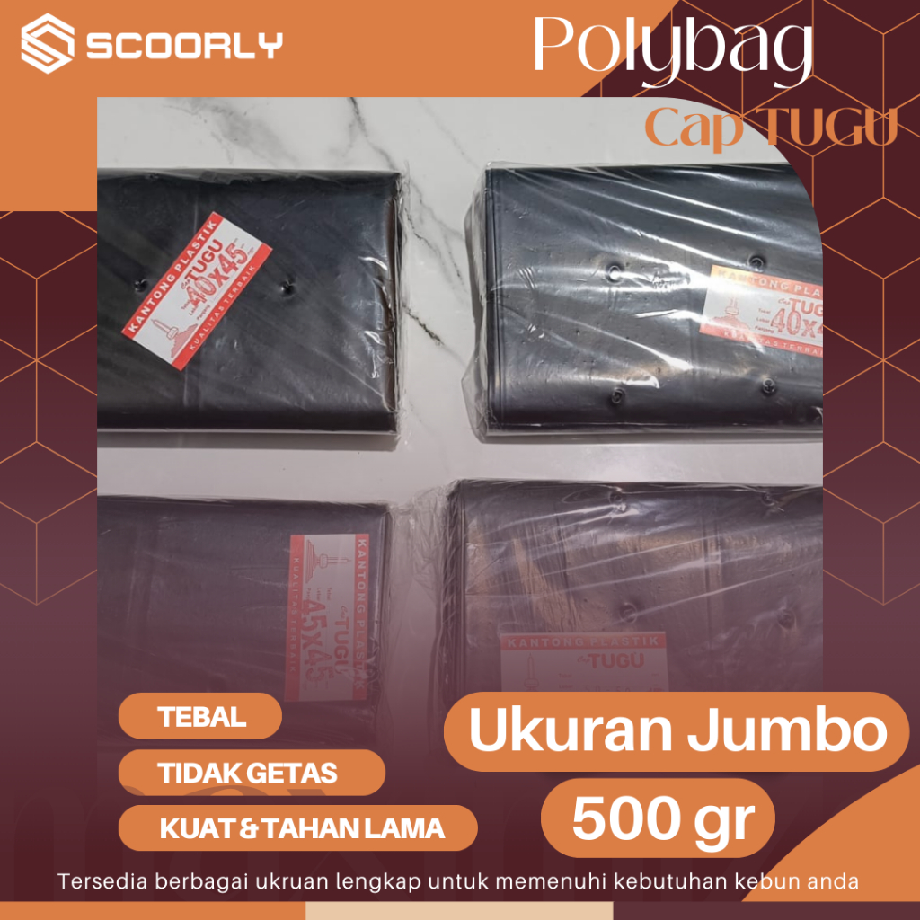 500gr - Polybag Tanaman Ukuran Jumbo Plastik Polybag / Polibag Tanaman Untuk Pembesaran Terlaris