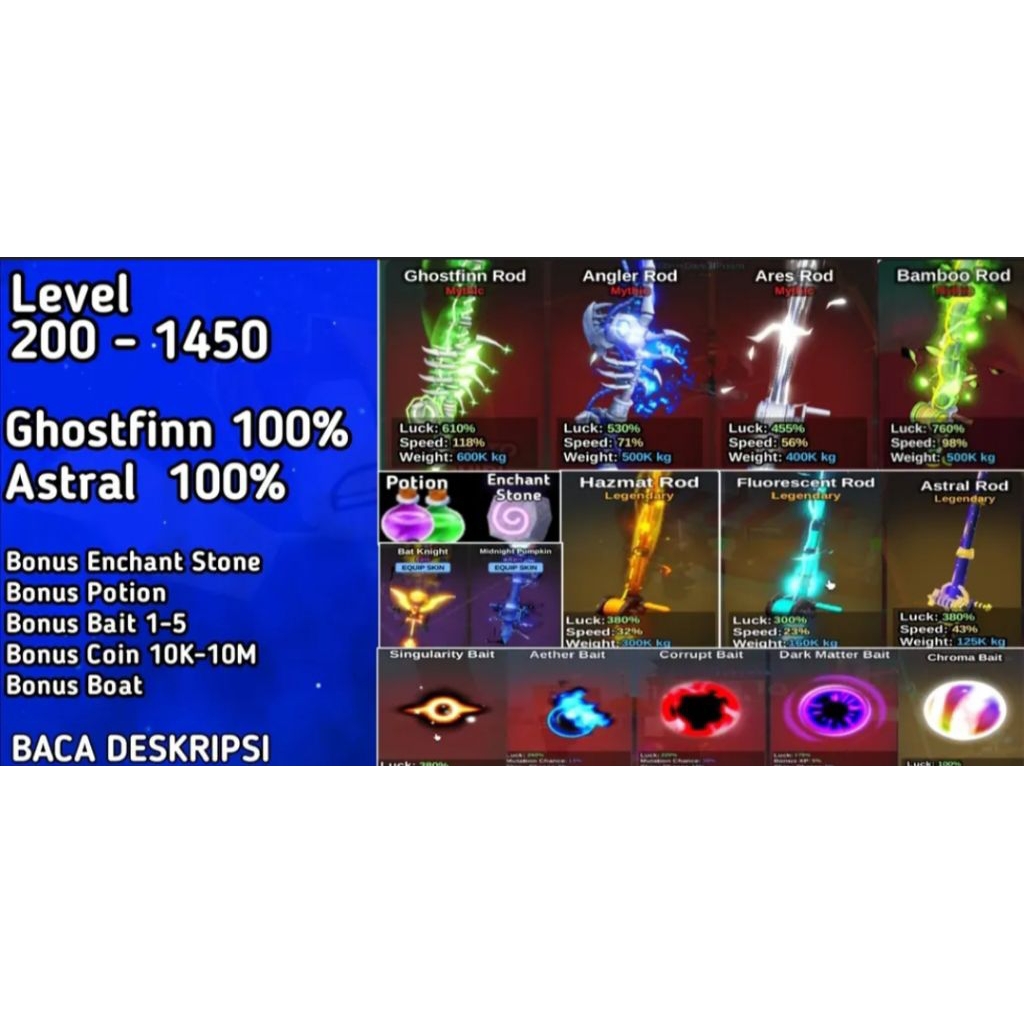 Akun Fish It Bonus Rod Bonus Coin