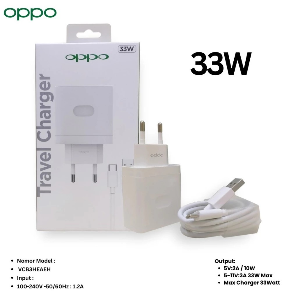 Charger OPPO 33W Charger Oppo Suport Super VOOC Fast Charging Usb Type C 33W Original