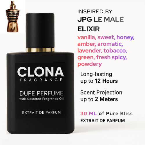 Extrait Parfum Pria JPG Le Male Elixir - Clona Fragrance || The Dupe Inspired Perfume