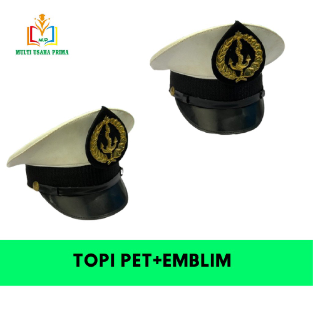 TOPI PET + EMBLEM (ATRIBUT PELAYARAN/PELAUT)