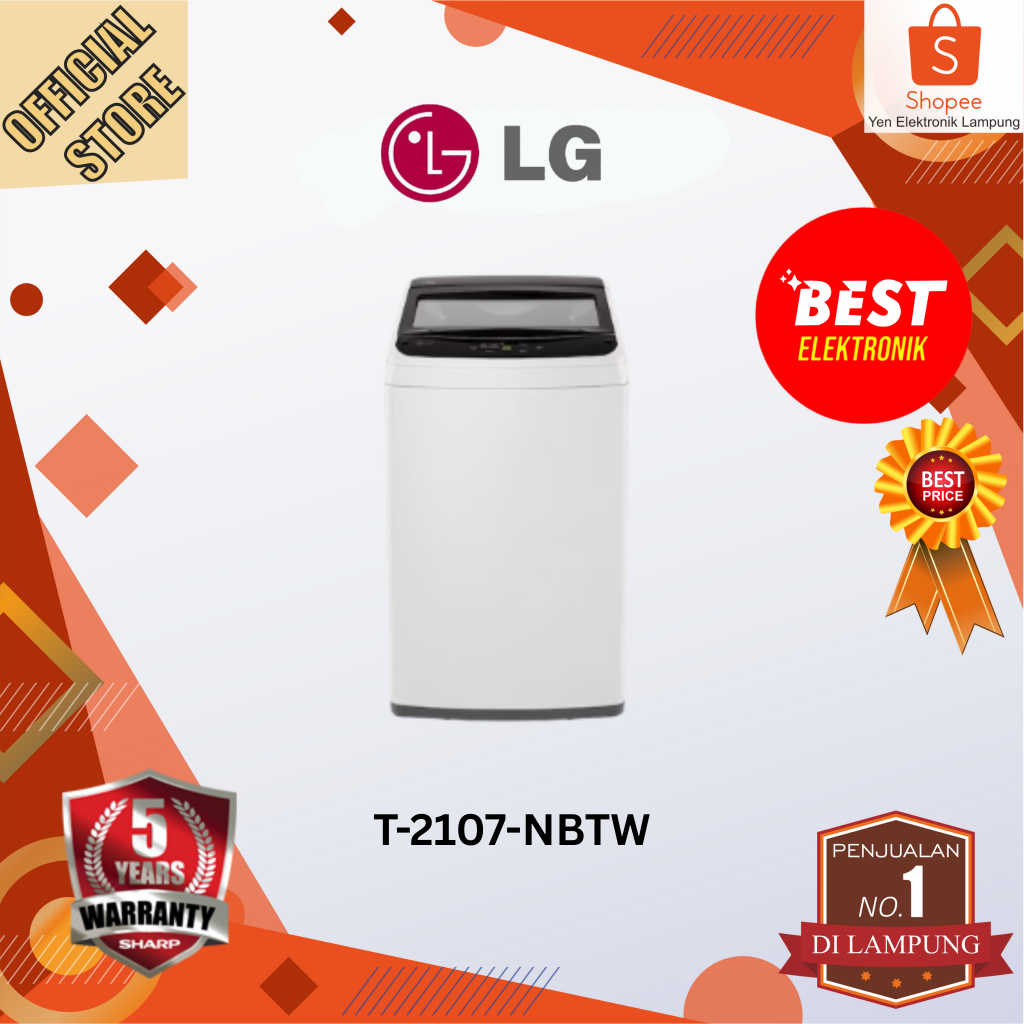 Mesin Cuci LG T-2107NBTW Top Loading 7Kg