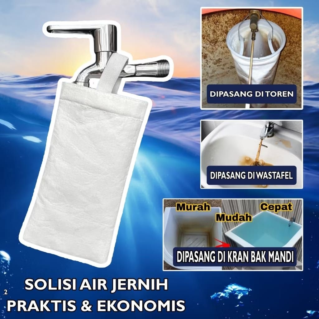[BISA COD] Filter Kran Air Kamar Mandi Toren / Saringan Air Kain Praktis Penjernih Air Keruh Kotor D