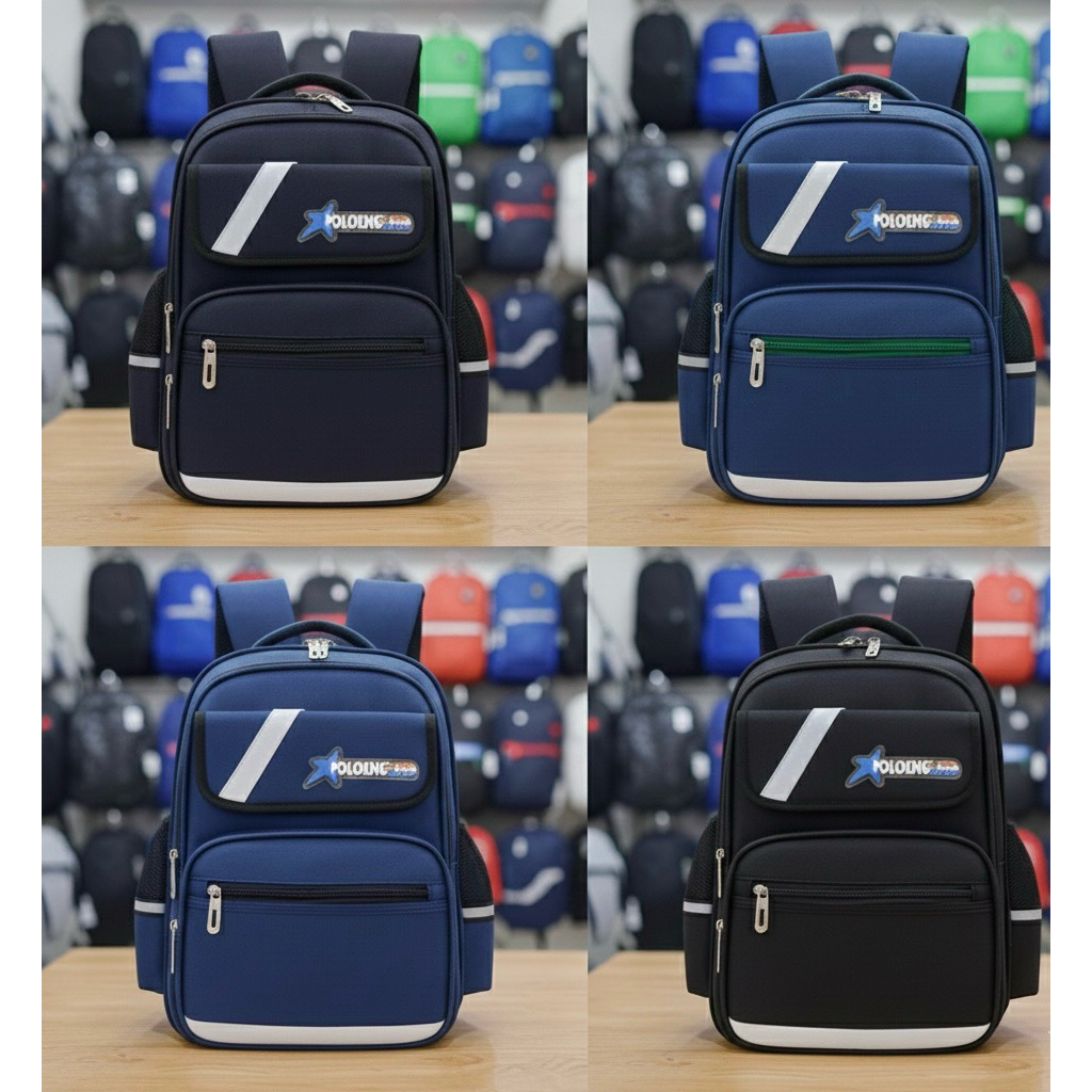 MMSTORE - Tas Ransel Sekolah Polos Casual Polo England R2921 Tas Ransel Anak SD Original