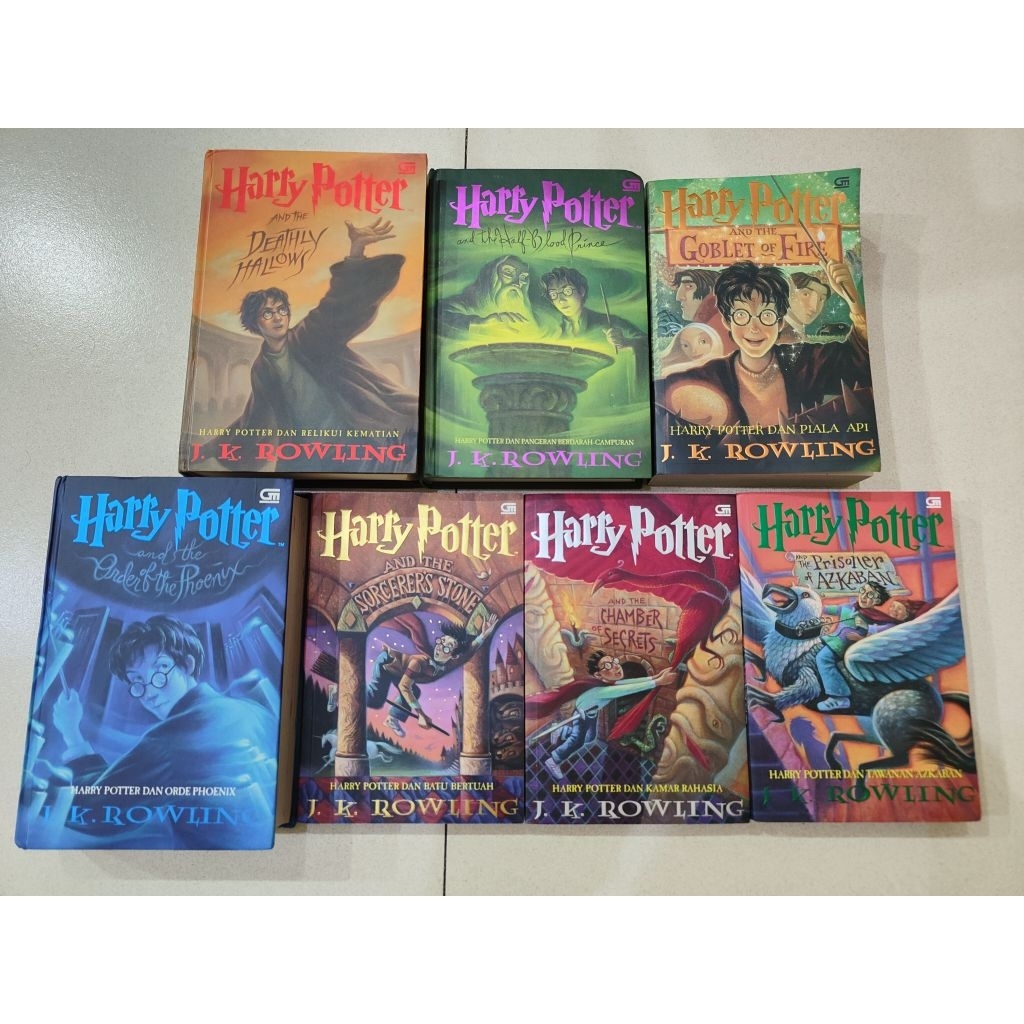 Harry Potter ORIGINAL novel Set 1 2 3 4 5 6 7 sc soft cover hc hard bekas preloved fantasi fiksi ori