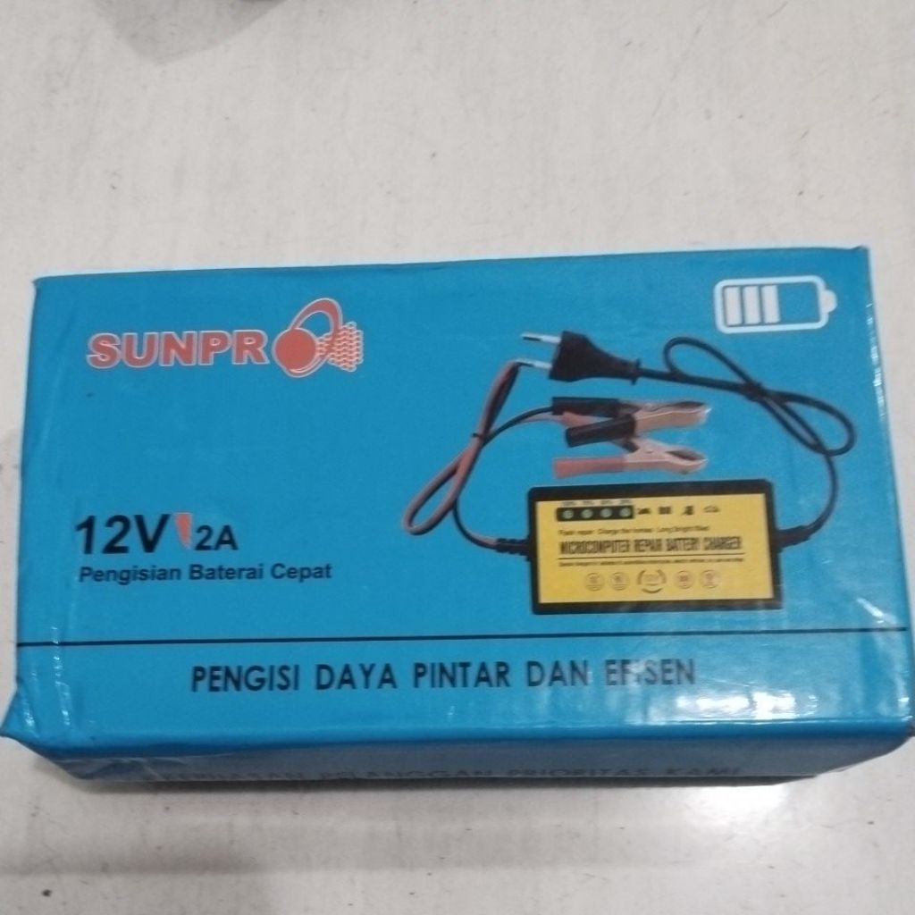 SUNPRO/PENGISI DAYA PINTAR DAN EFISEN 12V 2A