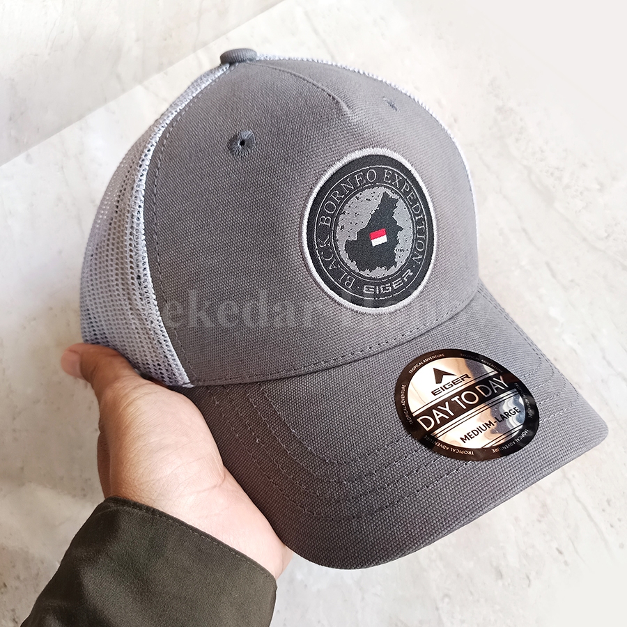 TOPI TRUCKER EIGER1989 BLACK BORNEO TROPIC TRIP GREY