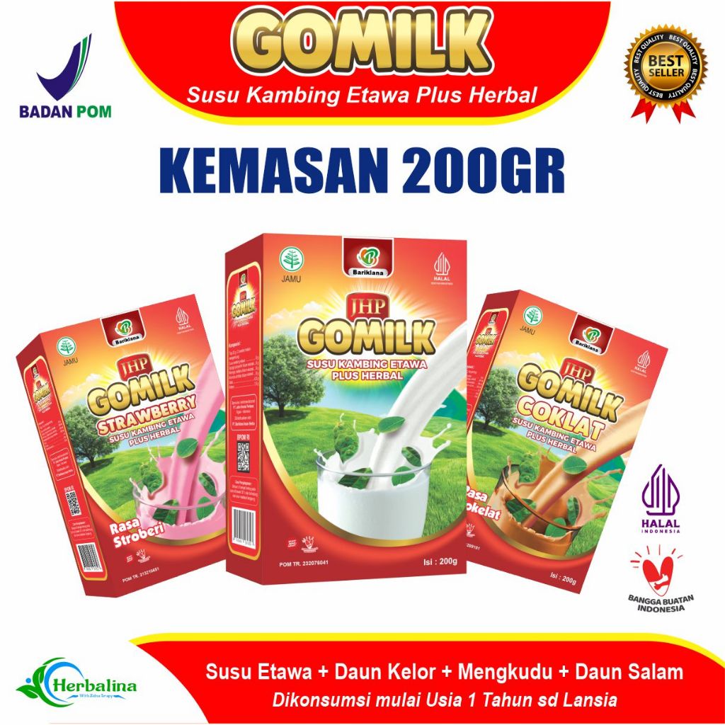 [ BISA COD + GARANSI ] Susu Kambing Etawa plus Herbal GoMilk Go Milk Penambah Berat Badan
