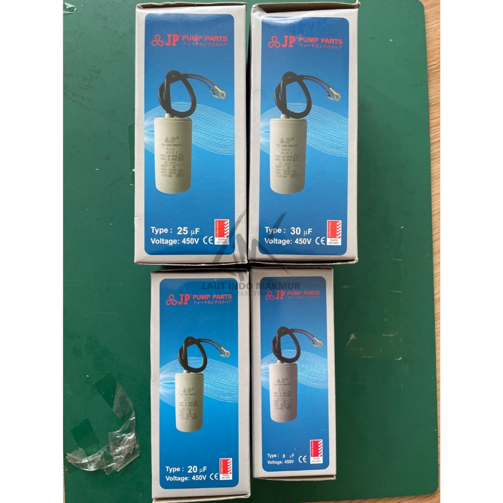 ANEKA KAPASITOR POMPA BULAT 8UF 20UF 25UF 30UF 450V ups MERK JP KAPASITOR POMPA KONDENSATOR 20UF 450