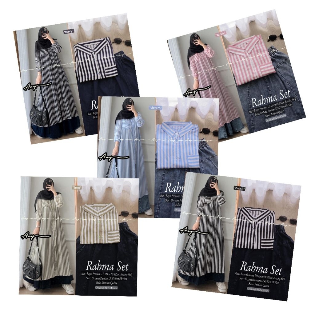 denza liana one set rok wanita kekinian setelan long tunic jumbo ld 120 by A.N.Y rok panjang plisket