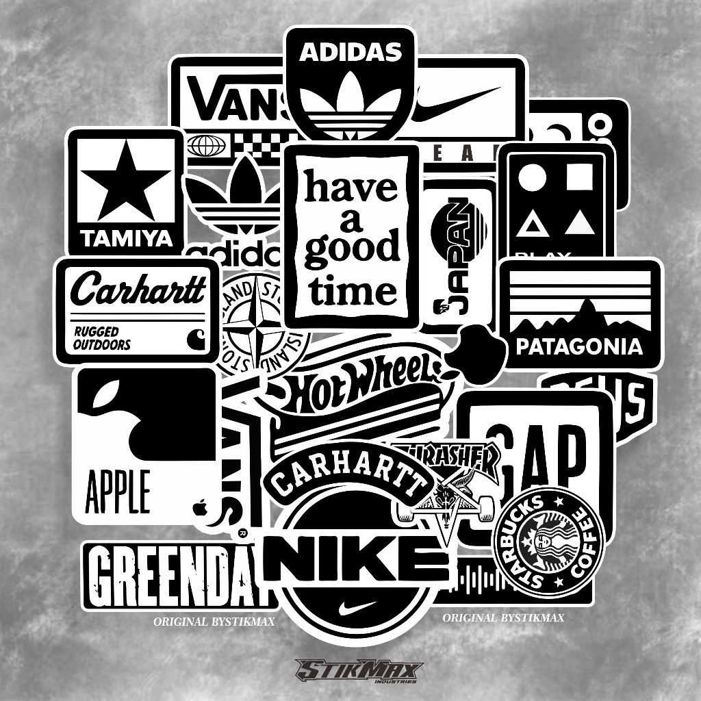 Stiker Aesthetic Hitam Putih Stiker Hp helm Laptop tumbler isi banyak