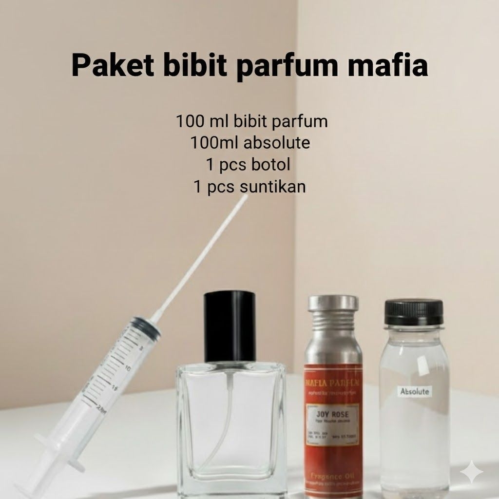 Paket Bibit parfum mafia 1 botol + absolute 1 botol + botol + suntikan