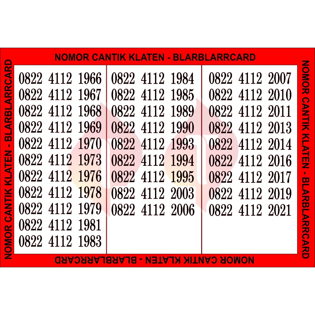 Nomer Tahun / Nomor Cantik Tahun - Perdana Telkomsel Tahun Lahir - Simpati 0822 4112 Tahun Lahir