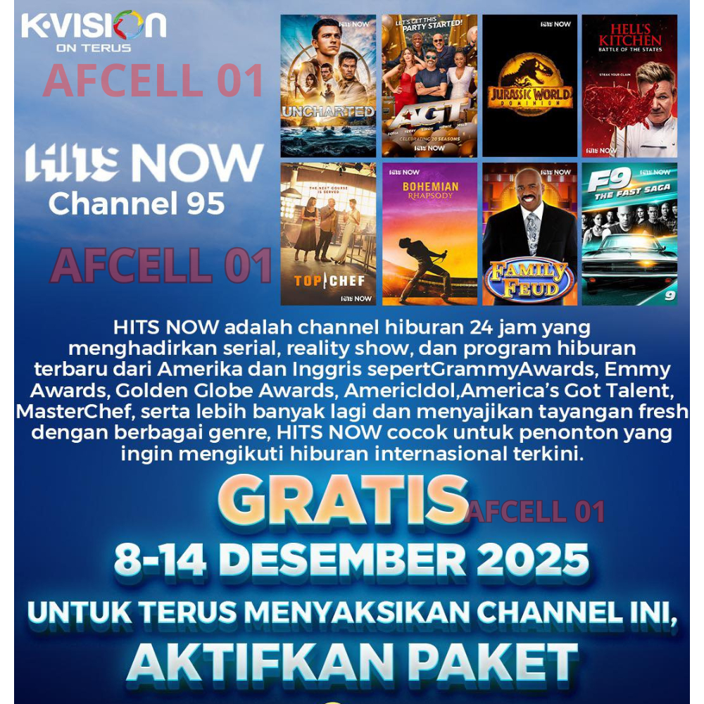 Paket FILM KVision Bromo Carten K vision Film Cinemax Celestial Ccm Tvn Bromo Cartenz Gol