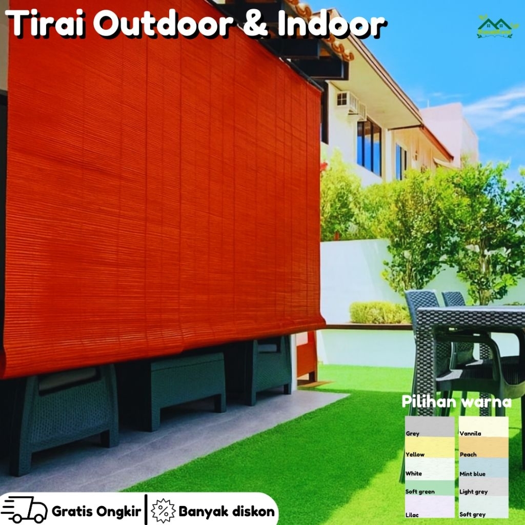 Kerey Bahan Bambu Sawit Tirai Minimalis Untuk Tampias Hujan Dan Panas