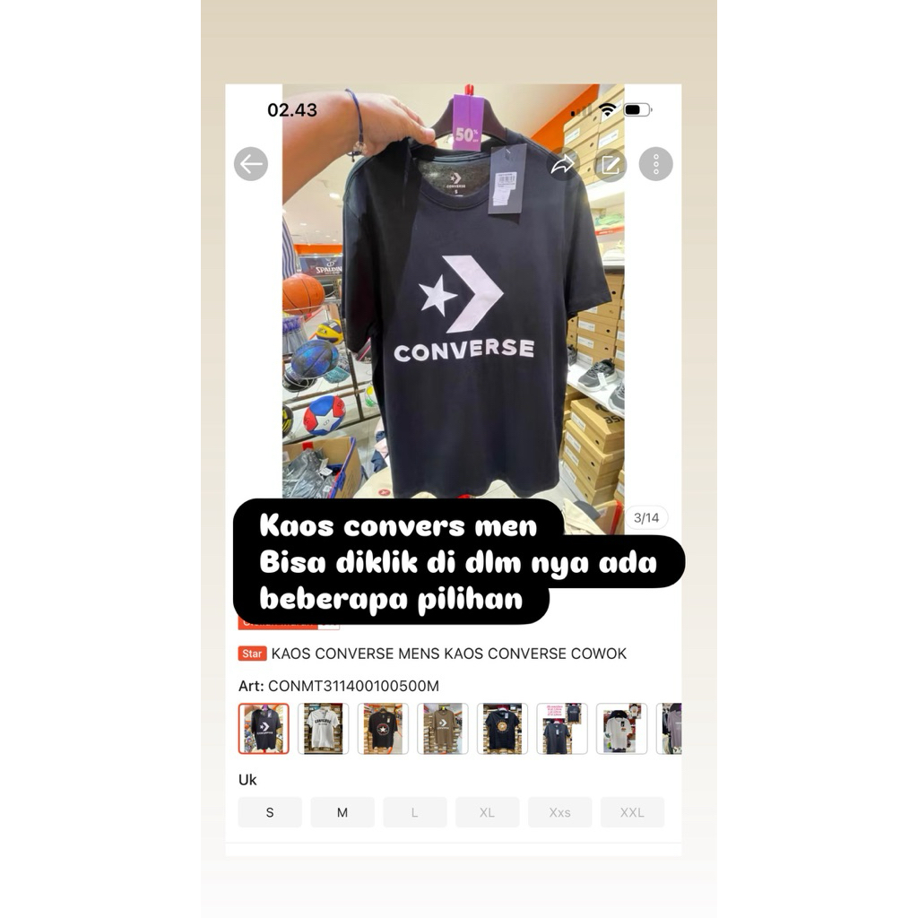 KAOS CONVERSE MENS KAOS CONVERSE COWOK