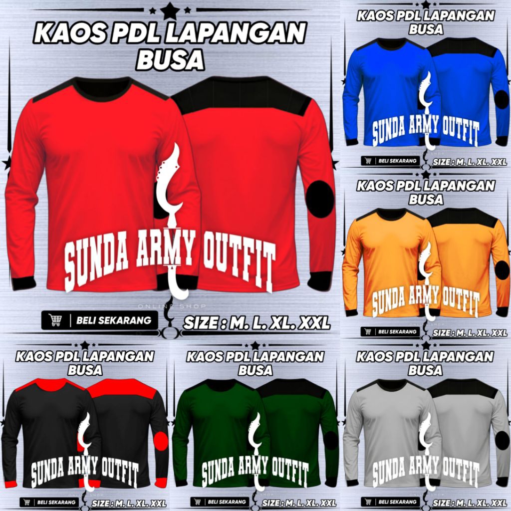 KAOS LAPANGAN POLOS LENGAN PANJANG TACTICAL BAJU PDL TRAINING KAOS POLOS DEWASA LENGAN PANJANG ATASA