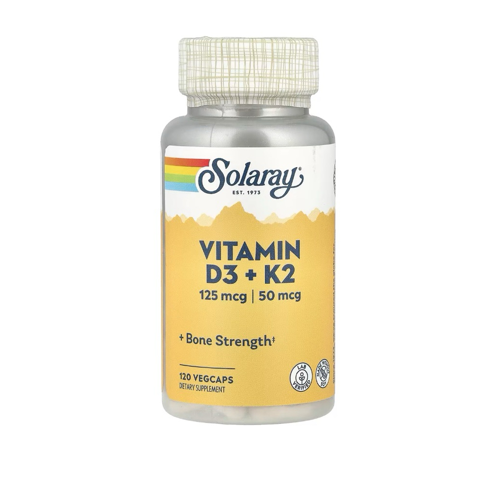 SOLARAY VITAMIN D3 K2 D3+K2 5000 IU 125 MCG