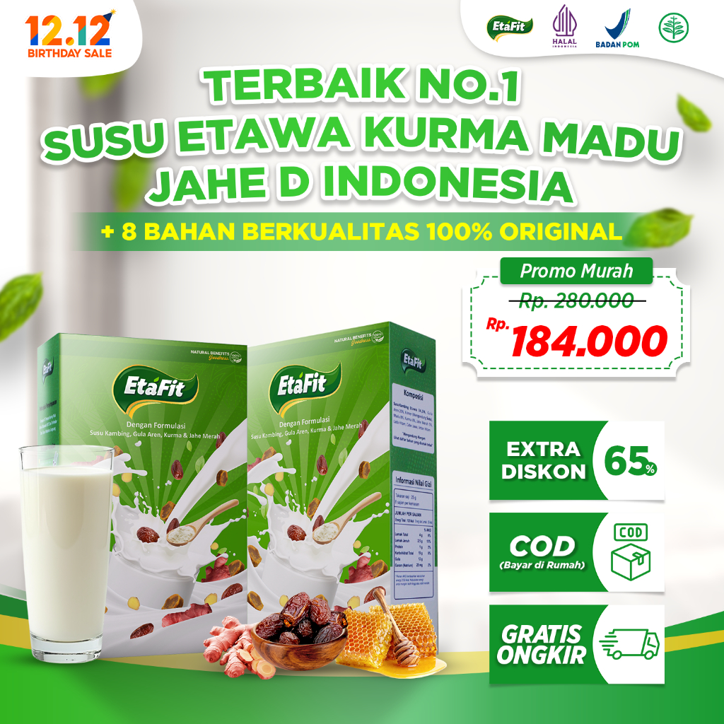 ETAFIT Susu Kambing Etawa + Kurma Madu Jahe Habbatussauda - Solusi Masalah Pernafasan 100% Original
