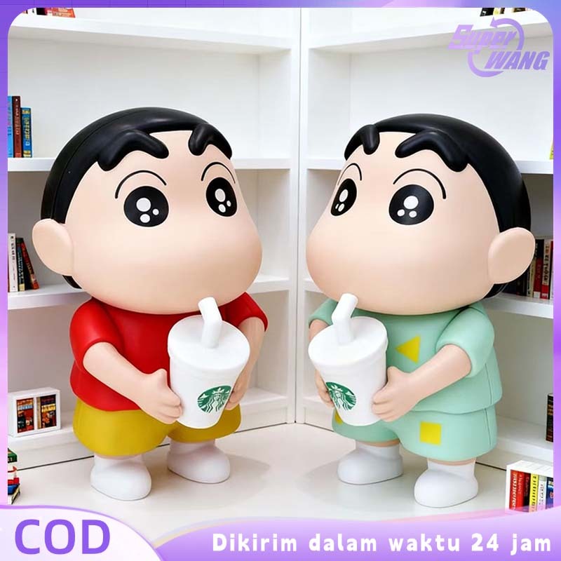 Figur Crayon Sinchan Ornamen Kamar Tidur Miniatur Shinchan Dekorasi Lucu Crayon Sinchan Figure