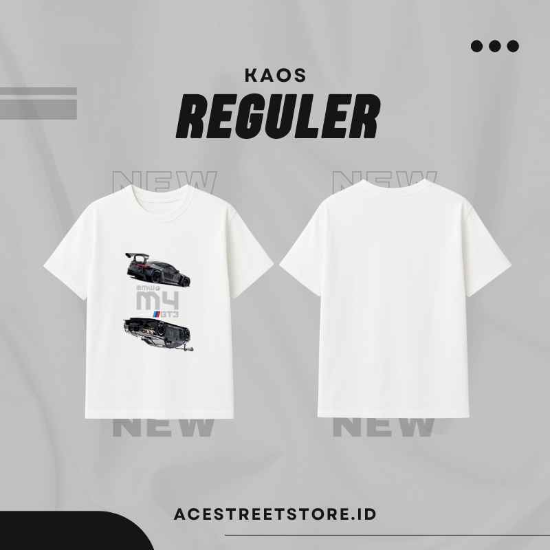 Acestreet Kaos Reguler BMW M4 COMPETITION T-Shirt Pria Wanita Oversize Kaos Distro Streetwear Unisex