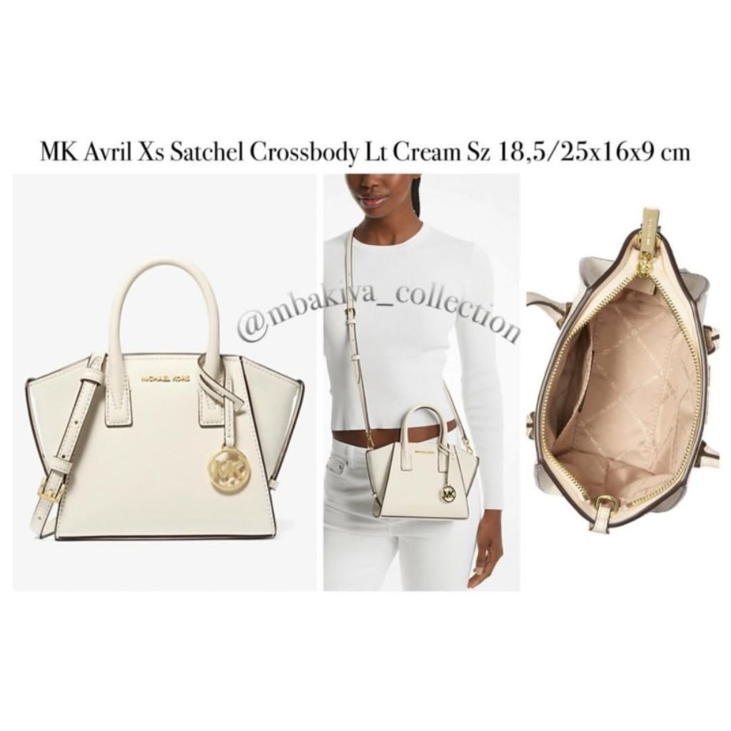 MK Avril Xs Satchel Crossbody Lt Cream