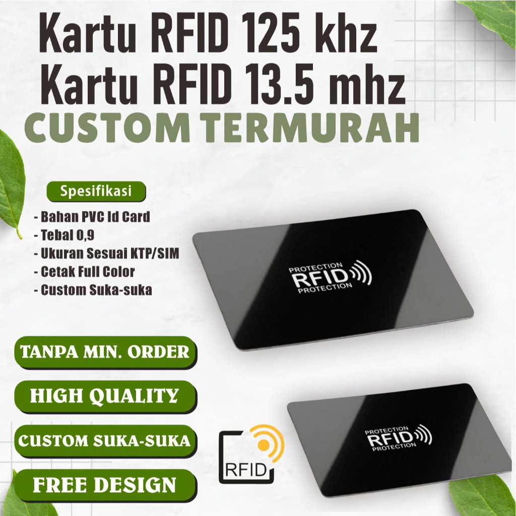 Cetak kartu RFID Mifare 13.56Mhz / Proximity 125Khz / Smartcard/ CETAK ID CARD RFID / CETAK KARTU RF