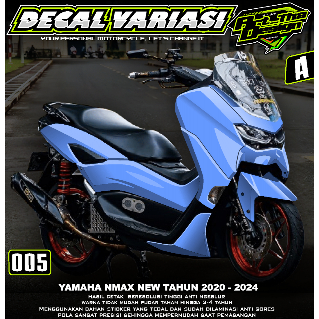 (BISA COD) TERBARU Decal Stiker NMAX NEW Tahun 2020-2024 Full Body - Sticker Variasi Polos 005