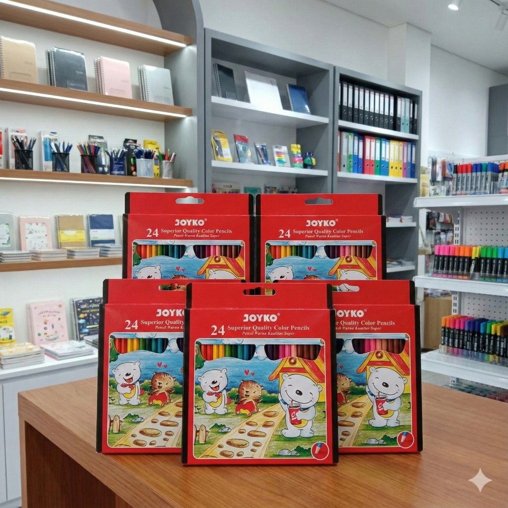 Pensil Warna 24 warna Joyko / JOYKO PENCIL WARNA PANJANG ISI 24