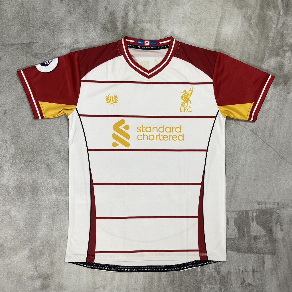 VRA APPAREL - JERSEY LIVERPOOL RETRO PUTIH Printing Dryfit Milano | Baju Bola Pria M–2XL Premium