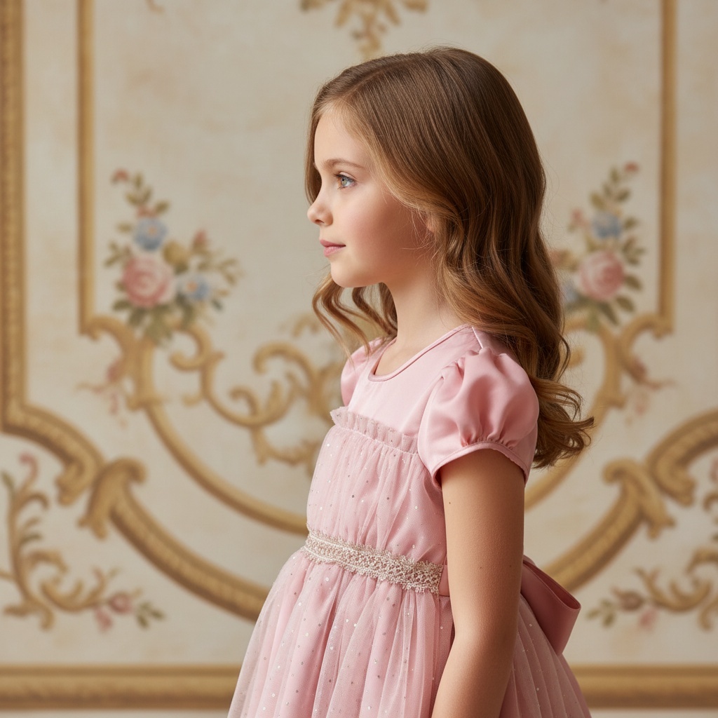 Dress Pesta Anak Perempuan Panjang Satin Tile Glitter Premium Mewah Gaun Ulang Tahun