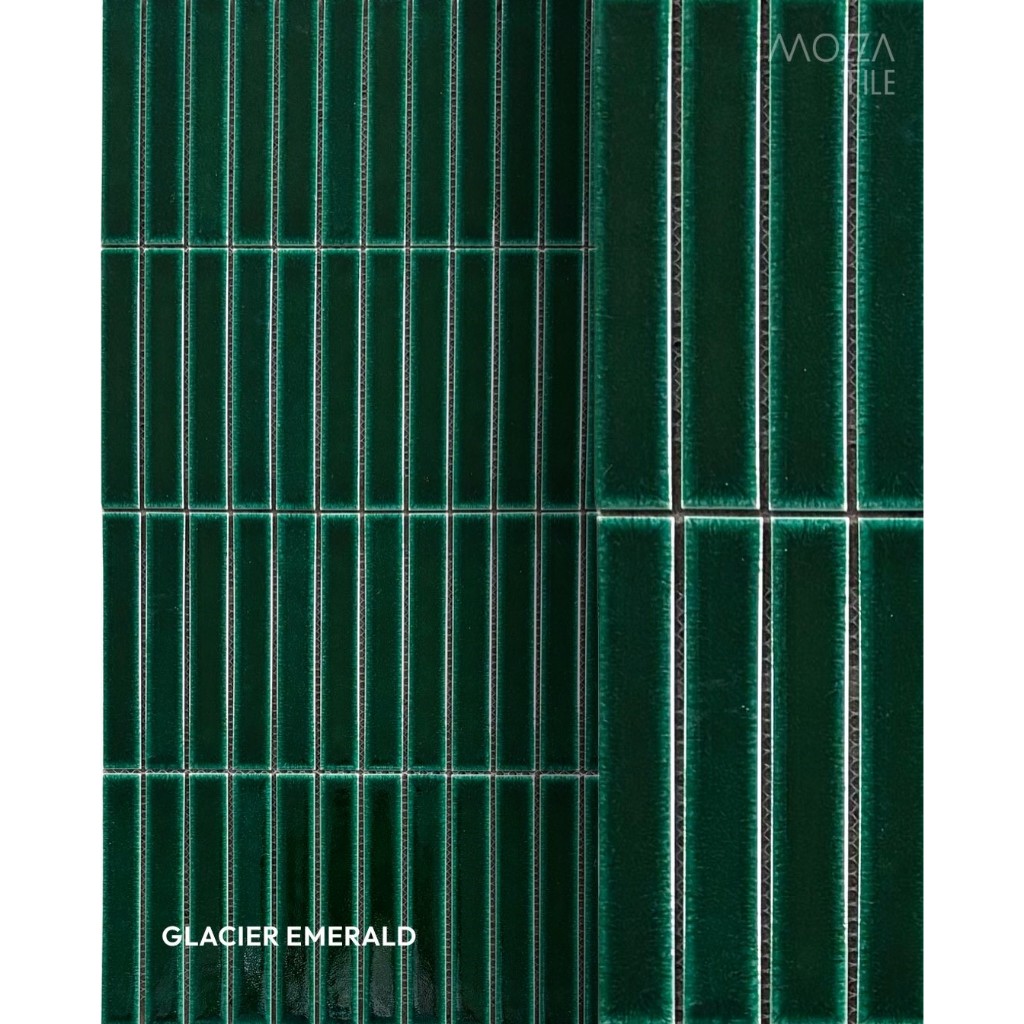 Mozza Tile Type GLACIER EMERALD - Mosaic Mozaic Mosaik Mozaik Keramik Dinding Hiasan Dinding Keramik