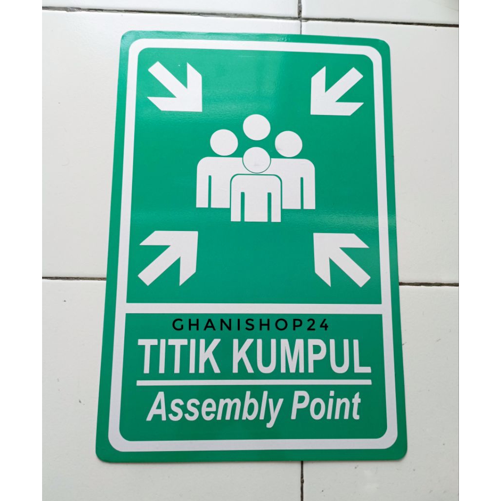 Plang Rambu Titik Kumpul assemby point Alumunium Plat