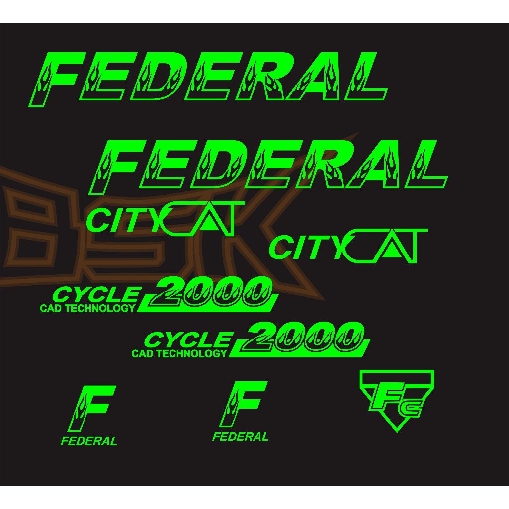stiker decal sepeda federal city cat custom api