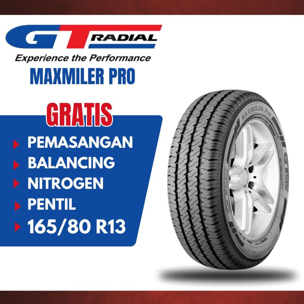 Ban GT Radial Maxmiler Pro 165/80 R13 Ban Mobil Angkutan Ring 13