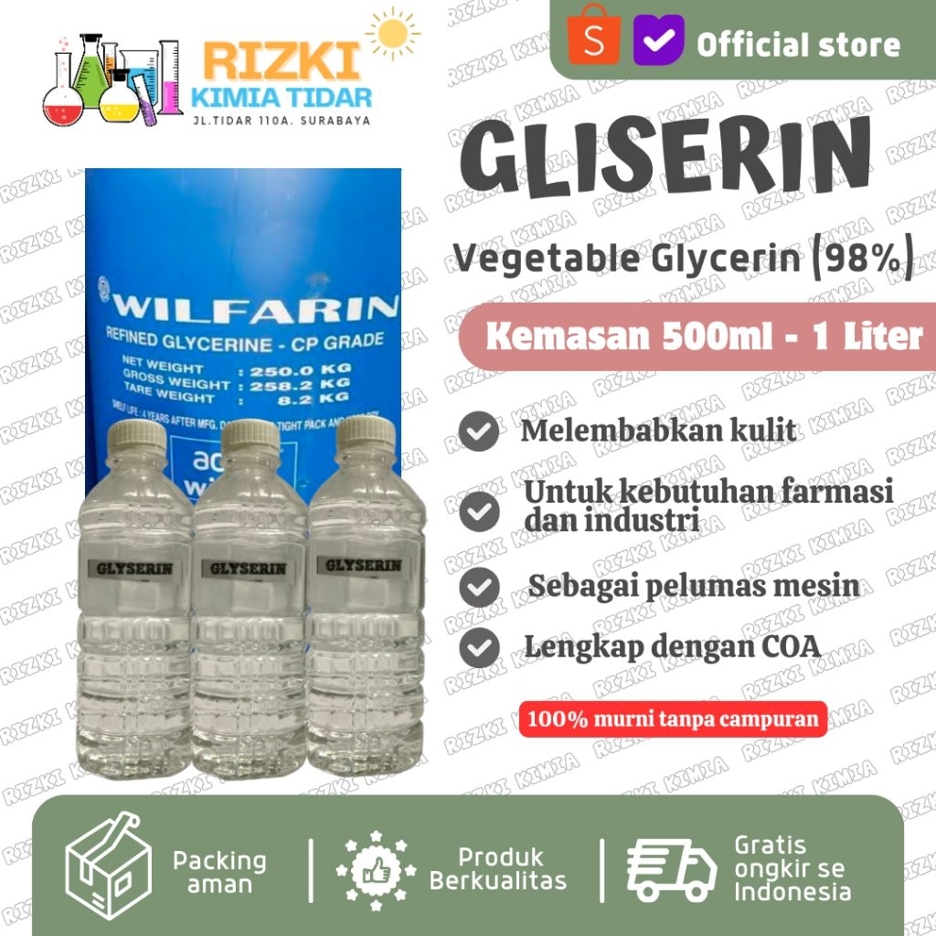 Gliserin Vegetable Glyserin Gliserol VG Murni 98%