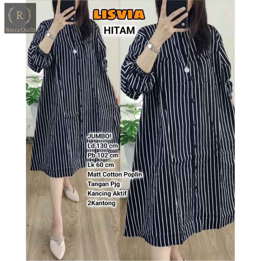 LISVIA TUNIK OVERSIZE LD 130 TUNIK KATUN SALUR JUMBO ATASAN WANITA JUMBO
