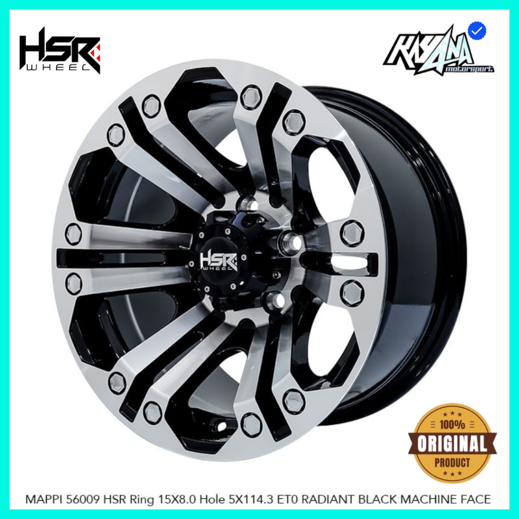 Velg HSR Wheel Ring 15 Mobil Rush Innova Taruna Xpander Velg Mobil HSR MAPPI R15 Pcd 5x114,3 Et 0