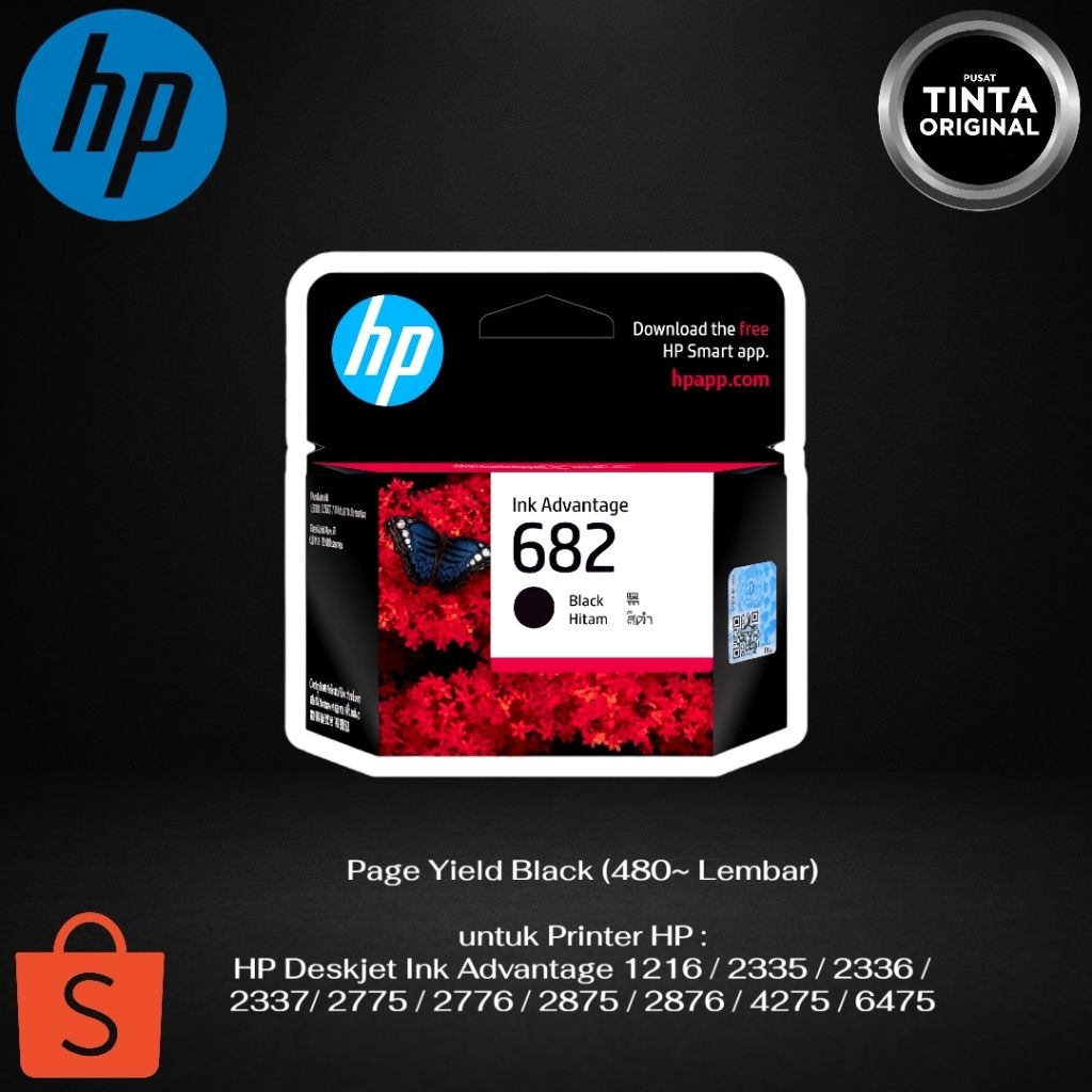 Tinta Hp 682 / Tinta Cartridge Hp 682 Black Original