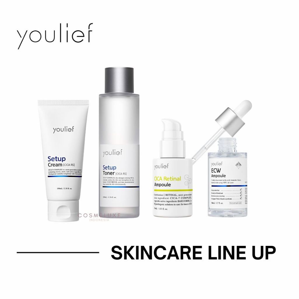 YOULIEF Skincare CICA RETINAL Ampoule / SETUP Toner & Cream CICA RS / ECW Ampoule