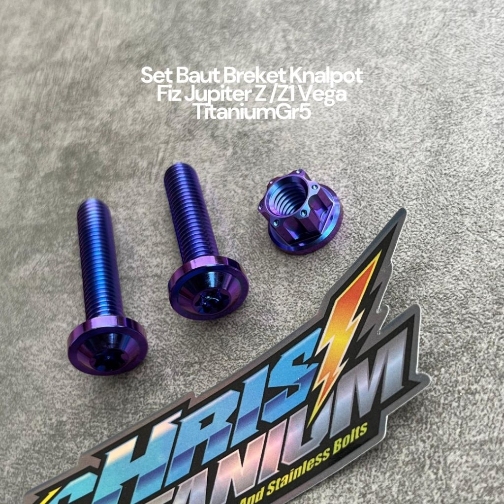 Set Baut Breket Knalpot Fiz Jupiter Z /Z1 Vega TitaniumGr5