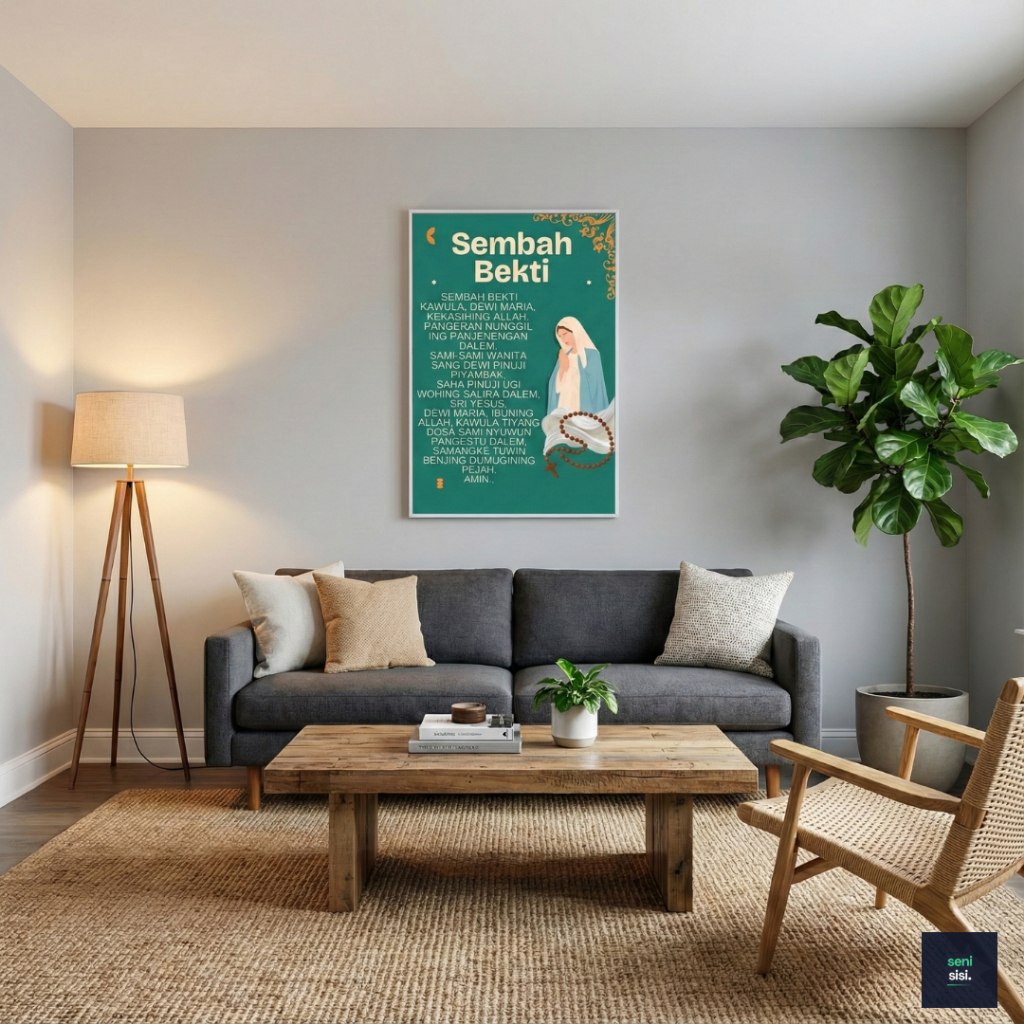 Hiasan Dinding Doa Salam Maria Bahasa Jawa – Sembah Bekti | Dekorasi Katolik Estetik untuk Rumah & K