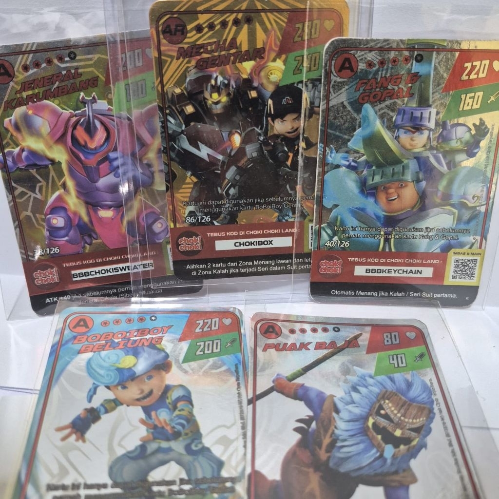 Kartu boboiboy beliung mega gentar halilintar sopan sorry kartu pendukung AR SR galaxy card foil hol