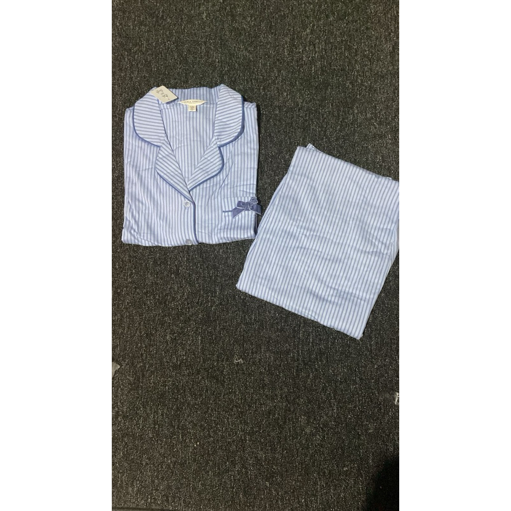 Piyama CP LauraAshley Salur biru rapat sz L kodeunik2
